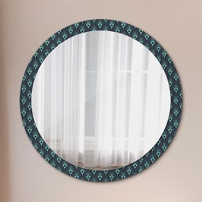 Okrúhle dekoračné zrkadlo s motívom Kvetinový vzor fi 100 cm