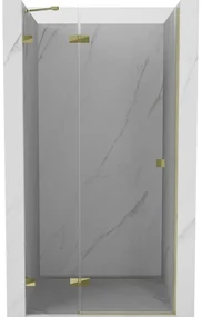 Mexen, Mexen Lunar ľavé otočné sprchové dvere 110 cm, transparentné, zlaté - 834-110-000-50-00-L