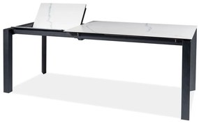 Rozkladací jedálenský stôl 120-180 cm Marissa (biela + čierna) (pre 4 až 8 osôb). Vlastná spoľahlivá doprava až k Vám domov. 1050489