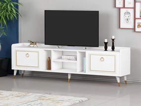 TV stolík/skrinka Kadole 2 (biela + zlatá) . Vlastná spoľahlivá doprava až k Vám domov. 1095457
