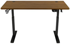 Herný stôl BR01 tmavohnedý s čiernym rámom 140 cm
