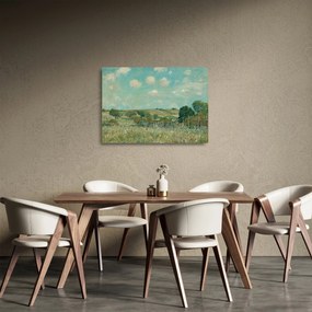 Sklenený obraz - Alfred Sisley,  Meadow, reprodukcia (70x50 cm)