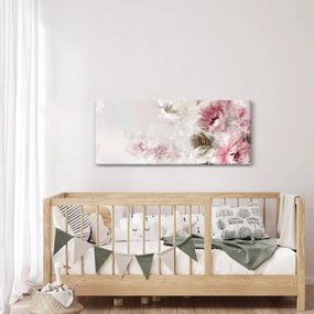 Obraz - Maľba ružových kvetov (120x50 cm)