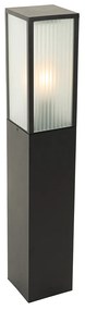 Inteligentná vonkajšia stojaca lampa čierna s rebrovaným sklom 80 cm vrátane WiFi A60 - Charlois