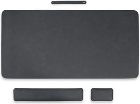 Podložka na stôl 80 × 40 cm s opierkami zápästia – 3-dielna sada - čierna