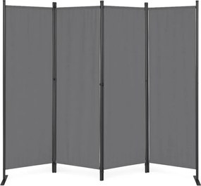 Záhradný 4-panelový skladací paraván proti vetru a slnku - 167 x 216 cm sivá