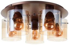 Brilliant - Stropné svietidlo PETJE 5xE27/40W/230V priemer 52 cm hnedé/dymové