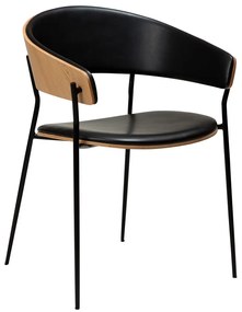 Čierne/svetlo prírodné jedálenské kreslo s podrúčkami Crib – DAN-FORM Denmark