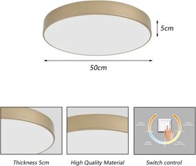 Brilagi - LED stropné svietidlo POOL LED, 60 W, 230 V, 3000/4000/6000 K, priemer 50 cm, zlaté