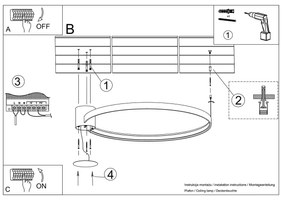 Stropné LED svietidlo Rio 78, 1x LED 50w, 3000k, w