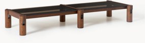 Konferenčný stolík z dubového dreva so sklenenou doskou Rory, Š 206 cm
