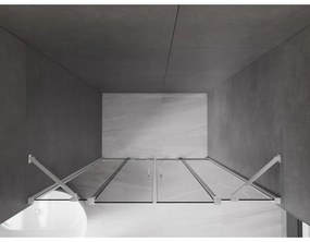 Mexen Velar Duo, posuvné sprchové dvere do otvoru 160 cm, 8mm šedé sklo, chrómová, 871-160-000-42-01