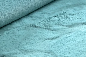 Okrúhly koberec BUNNY aqua modrý, imitácia králičej kožušiny