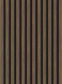 Mexen Lam-F, akustické stenové lamely 275 × 30 cm, plstený podklad 8 mm, technická dyha, orech kakaový, S105-275307-3015-018