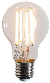 Inteligentná E27 stmievateľná v Kelvinoch LED žiarovka A60 číra 7W 806 lm 1800-3000K