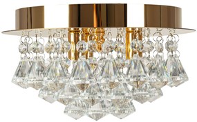 Toolight - Krištáľové závesné svietidlo G9 3x40W APP1038-C, zlatá, OSW-06821