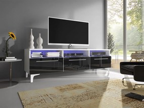 TV stolík Cleo II-W, Farby: biela / šedý lesk