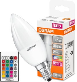 LED žiarovka E14 B35 5,5W = 40W 470lm RGBW OSRAM Star PILOT Stmievateľná