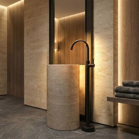 Rea Lungo, voľne stojaca umývadlová batéria, čierna matná, REA-B4302