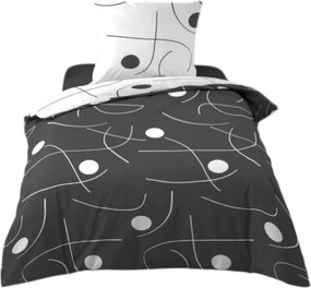 Biele/tmavosivé obliečky na jednolôžko z mikrovlákna 140x200 cm Sonate – douceur d'intérieur