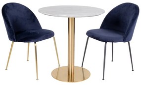 Okrúhly jedálenský stôl s doskou v dekore mramoru ø 90 cm Bolzano – House Nordic