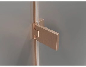 Mexen Lunar-F, L skladacie ľavé sprchové dvere 120 cm, 8mm číre sklo, medený matný profil, 836SL-120-050-65-00-L