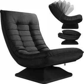 Leňoška ABERDEEN, 87x60x105cm, čierna Casaria