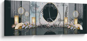 Obraz - Koláž (s hodinami) (90x30 cm)