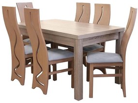 Jedálenská zostava Adek 1+6 dub hľúzovka