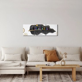 Obraz abstrakcie (s hodinami) (90x30 cm)