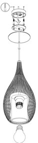 Eglo 92252 - Luster RAZONI 1xE27/60W/230V