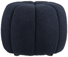 Tmavomodrý taburet z textílie buklé Paisley – House Nordic