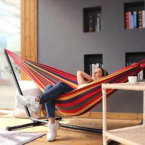 Stojan na hojdaciu sieť s hamakom pre 2 osoby ako darček- Červená