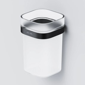 Sklenený pohár na zubné kefky AM.PM Func A8F34322 nástenný, čierny