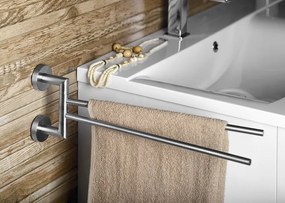 Sapho Sapho, X-STEEL otočný držiak na uteráky dvojitý 420mm, brúsená nerez, XS405