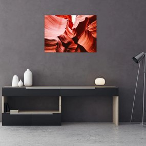 Sklenený obraz červených skál (70x50 cm)