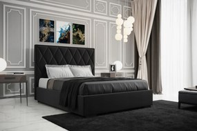 AMADEUS 140X200 MANŽELSKÁ POSTEĽ S ROŠTOM MODRÁ ZAMATOVÁ LÁTKA