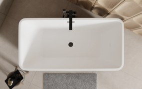 Besco Akrylátová voľne stojaca vaňa Evita BW 160x80 BESCO-Typ výpuste: Click-Clack s prepadom, čierna, BESCO-Rozmery: 160x80, BESCO-Farba: Biela/čier…
