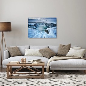 Sklenený obraz - Vodopád Bohov, Island (70x50 cm)