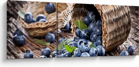 Obraz - Šťavnaté čučoriedky (s hodinami) (90x30 cm)