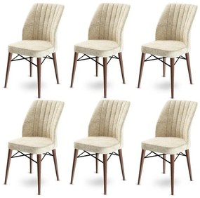 Súprava jedálenských stoličiek Flex Cream and Brown, 6 ks