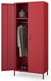Šatníková skriňa FLAVIO, 800 x 1850 x 450 mm, Modern: červený farba