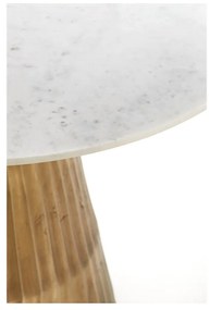 Okrúhly jedálenský stôl v bielej a bronzovej farbe s doskou v dekore mramoru ø 100 cm Leyda – Light &amp; Living