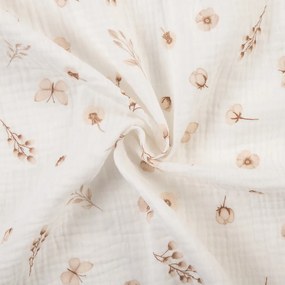 Biante Mušelínová plienka/dečka Nature MSN-085 Vetvičky s motýlikmi na krémovo bielom 120x120 cm