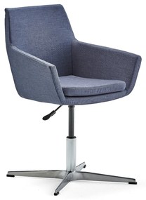 Konferenčná stolička FAIRFIELD, leštený hliník, modrošedá