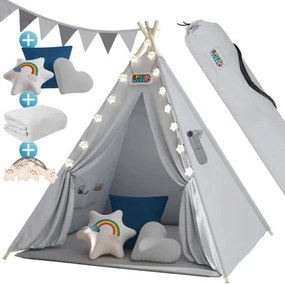 InternetovaZahrada Detský stan Teepee 160x130x130cm - sivý