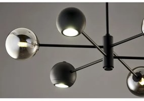 Jupiter 1974 - Luster na tyči MOKA 3xGU10/10W/230V + 3xG9/10W/230V čierna/chróm