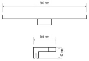LED Kúpeľňové osvetlenie zrkadla MIRROR LED/8W/230V 30 cm IP44 čierna