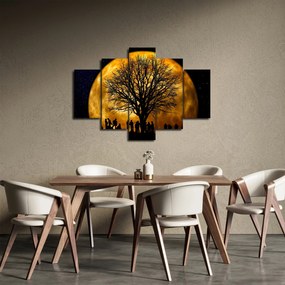 Obraz mesiace a siluet (150x105 cm)