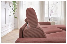 Ružová menčestrová rozkladacia rohová pohovka (variabilná) Monaco – Bobochic Paris